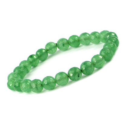Natural Crystal Stone 8 mm Faceted Bead Bracelet for Unisex
