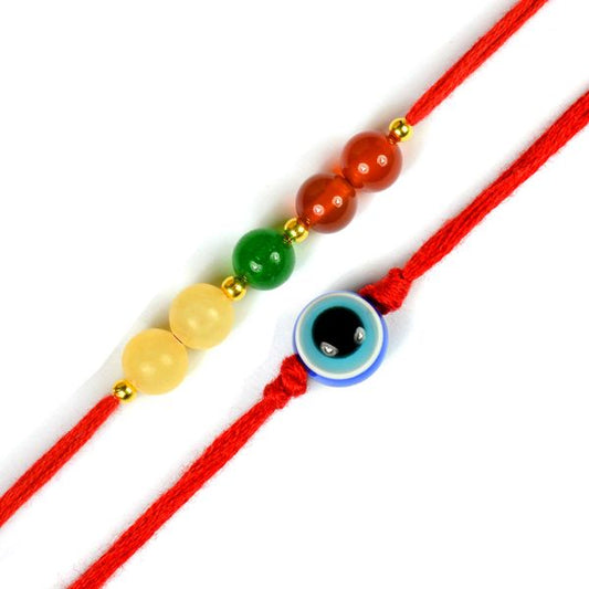 Natural Mix Semi Precious Crystal Stone Band for Brothers