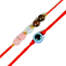 Natural Mix Semi Precious Crystal Stone Band for Brothers