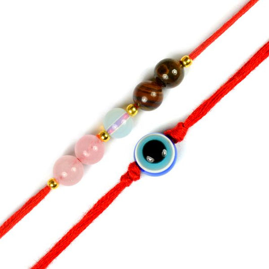 Natural Mix Semi Precious Crystal Stone Band for Brothers