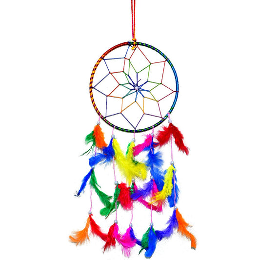 Round Multicolor Dream Catcher Wall Hanging for Positive Energy