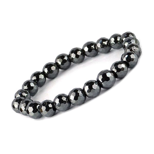 Hematite 10mm Faceted Bracelet