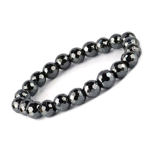 Hematite 10mm Faceted Bracelet