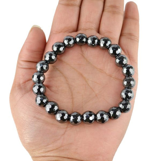 Hematite 10mm Faceted Bracelet