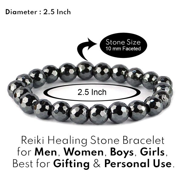 Hematite 10mm Faceted Bracelet