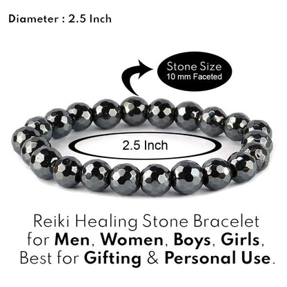 Hematite 10mm Faceted Bracelet