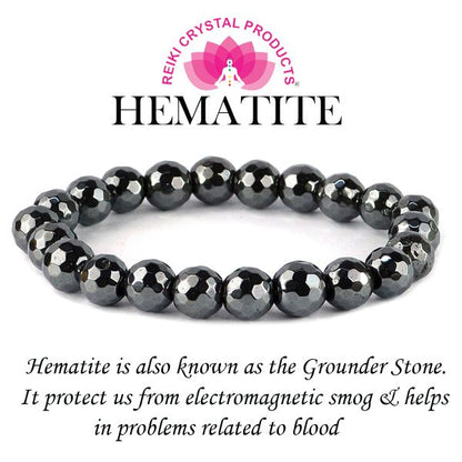 Hematite 10mm Faceted Bracelet