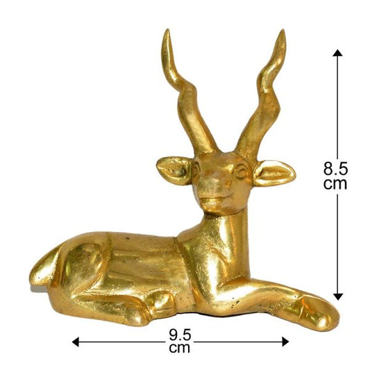 Sitting Brass Deer Statue Showpiece for Vastu Grace and Harmony