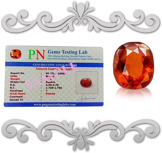 Certified Hessonite Gemstone Gomed Stone Certified Cabochon