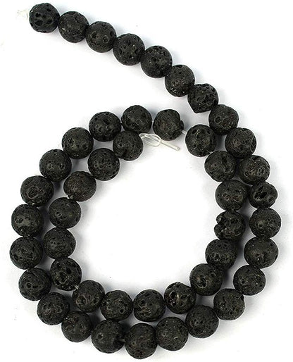 Natural Lava Stone Beads 8 mm 45-50 pcs