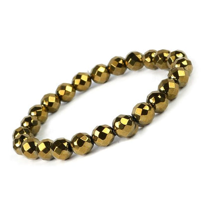 Natural Crystal Stone 8 mm Faceted Bead Bracelet for Unisex