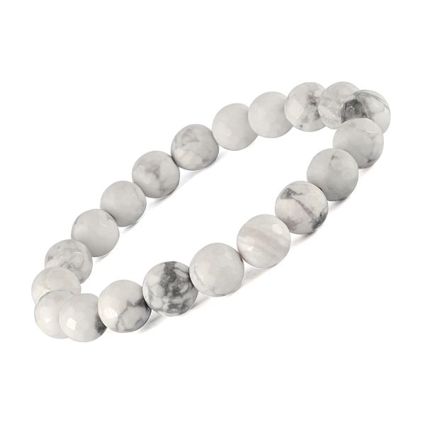 Natural Crystal Stone 10 mm Faceted Bead Bracelet for Unisex