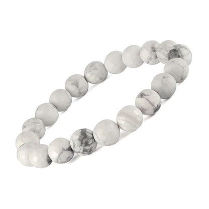 Natural Crystal Stone 10 mm Faceted Bead Bracelet for Unisex