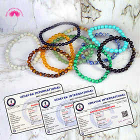 Certified Natural Crystal Stones 6 mm Round Bead Bracelet Energized By Reiki Grand Master