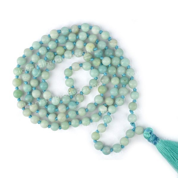 Natural Crystal Stone 6 mm 108 Round Beads Jaap Mala for Unisex