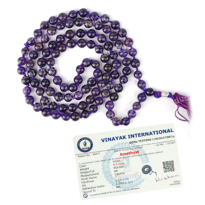 Certified AAA Natural 6 mm 108 Round Beads Jaap Mala - Necklace