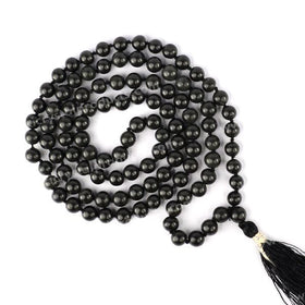 Black Agate Crystal Mala