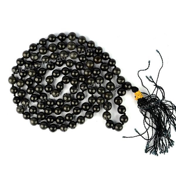 Eye Obsidian 6 mm 108 Round Bead Mala