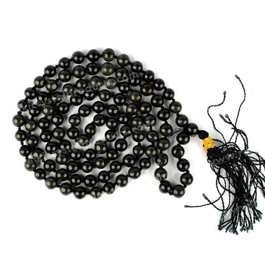 Eye Obsidian 6 mm 108 Round Bead Mala
