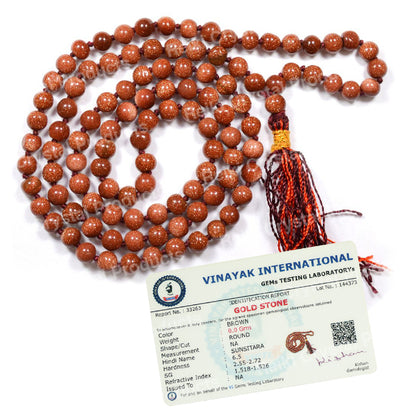 Certified AAA Natural 6 mm 108 Round Beads Jaap Mala - Necklace