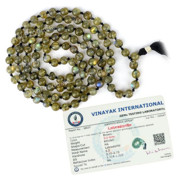 Certified AAA Natural 6 mm 108 Round Beads Jaap Mala - Necklace