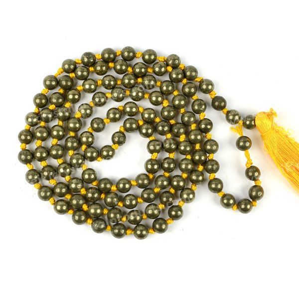 Pyrite Crystal Mala