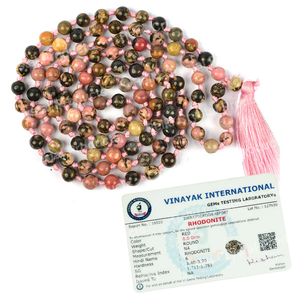 Certified AAA Natural 6 mm 108 Round Beads Jaap Mala - Necklace
