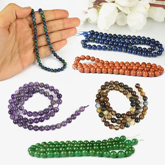 Natural Crystal Stone 6 mm Round Loose Beads 65-70 pcs for Making Bracelet Mala Necklaces