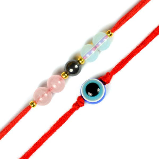 Natural Mix Semi Precious Crystal Stone Band for Brothers
