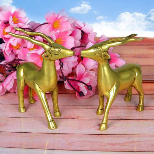 Standing Brass Deer Statue Showpiece for Vastu Grace and Harmony