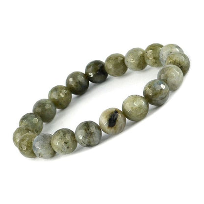 Natural Crystal Stone 10 mm Faceted Bead Bracelet for Unisex
