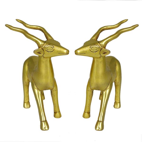 Standing Brass Deer Statue Showpiece for Vastu Grace and Harmony