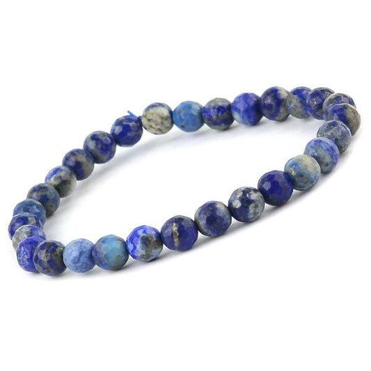 Natural Crystal Stones 6 mm Faceted Beads Bracelet
