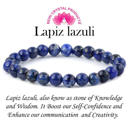 Lapis Lazuli 8 mm Round Bead Bracelet