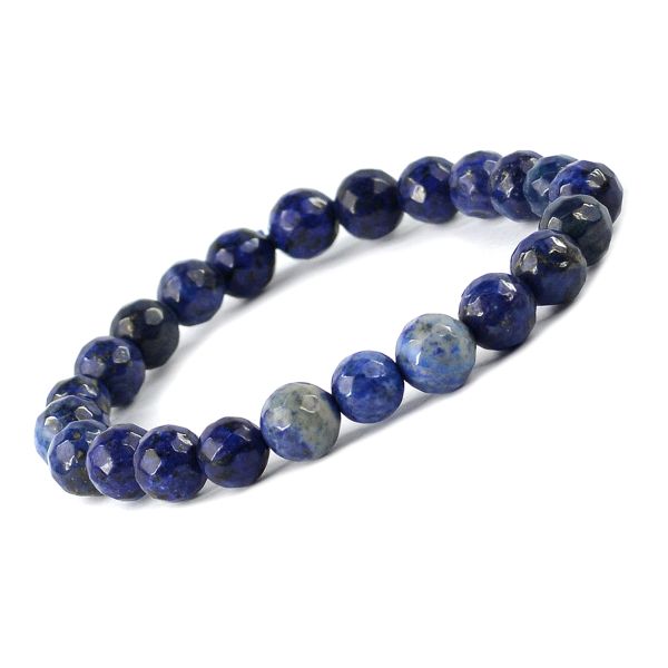 Natural Crystal Stone 8 mm Faceted Bead Bracelet for Unisex
