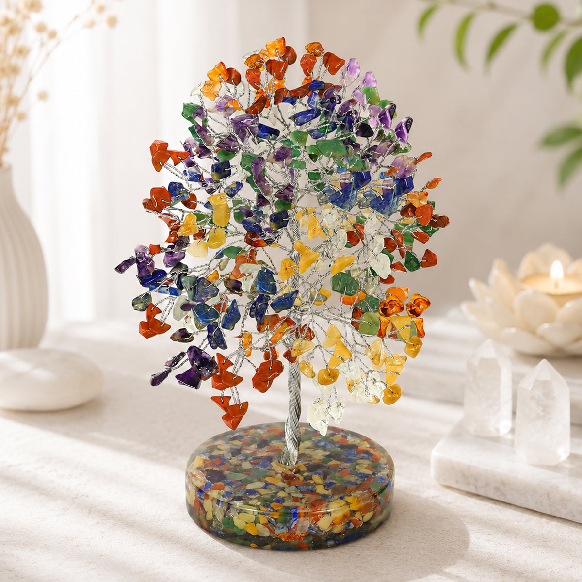 7 chakra stone tree
