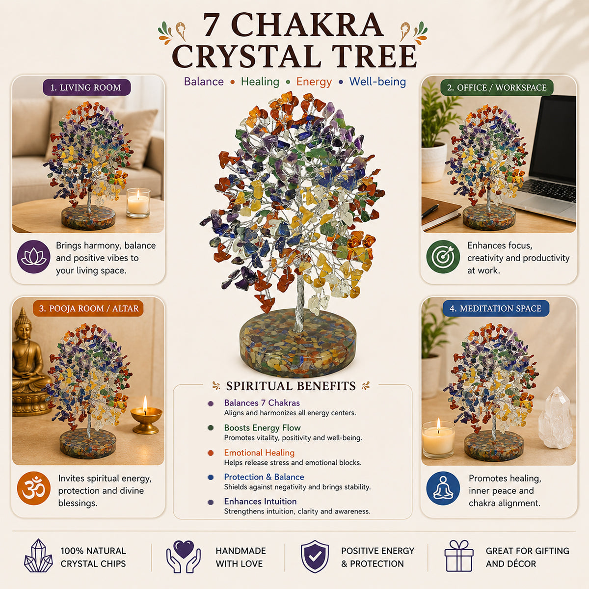 7 chakra crystal tree