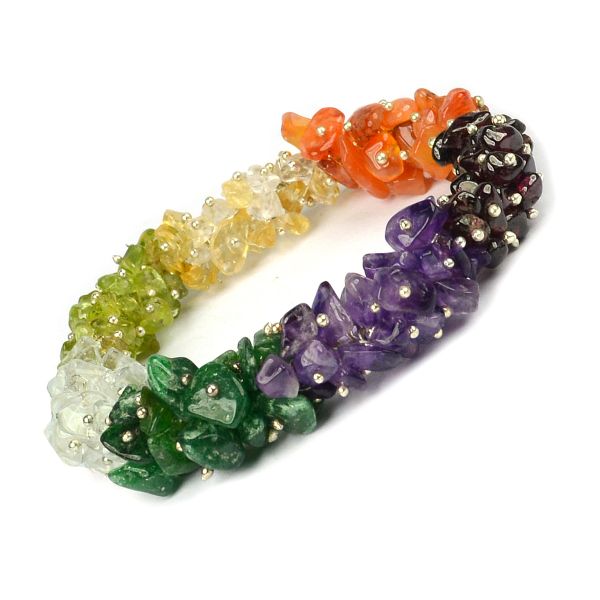 7 Chakra Gajra Chip Beads Bracelet for Energy Balance, Harmony, Positivity & Spiritual Practices