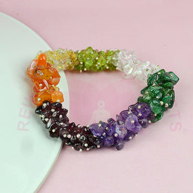 7 Chakra Gajra Chip Beads Bracelet for Energy Balance, Harmony, Spiritual Practices