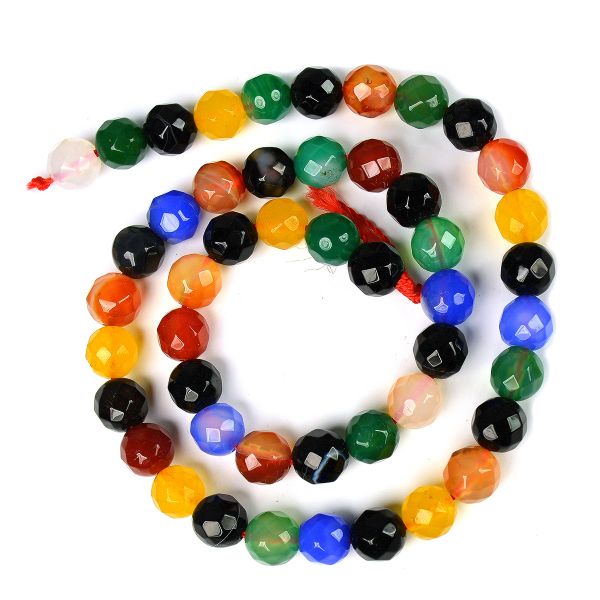 Natural Crystal Stone 8 mm Faceted Loose Beads 45-50 pcs for Making Bracelet Mala Necklaces