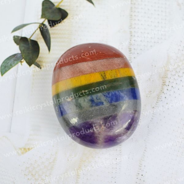 7 Chakra Crystal Palm Stone Energy Healing Stone