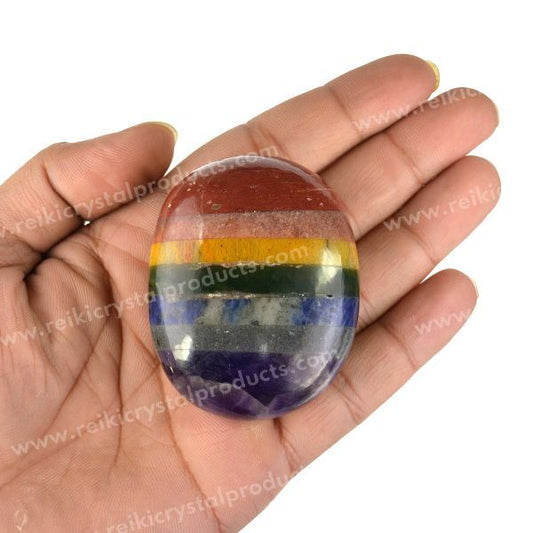 7 Chakra Palm Stone Big Size 5 cm