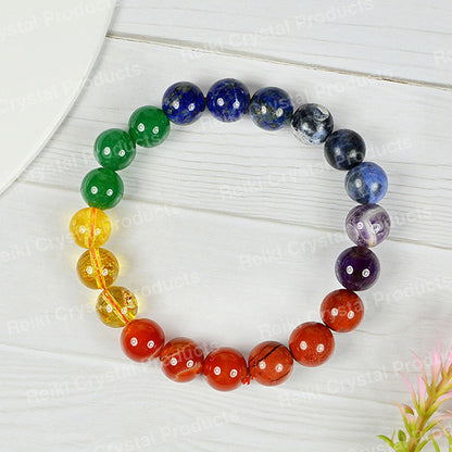 Natural Crystal Stone 10 mm Round Beads Bracelet