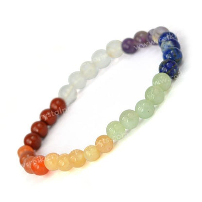 Natural Crystal Stones 6 mm Round Beads Bracelet