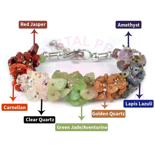 Natural Crystal Stone Adjustable Chip Beads Bracelet