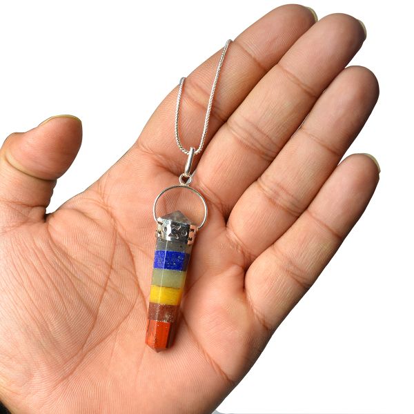 Natural Double Terminated Pencil Shape Pendant - Locket with Chain