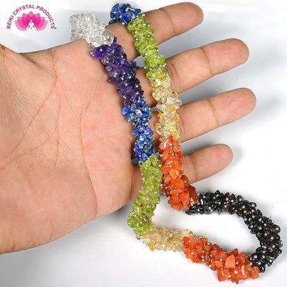 7 Chakra Gajra Chip Mala / Necklace