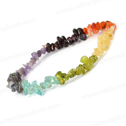 7 Chakra Single Line Chip Bracelet