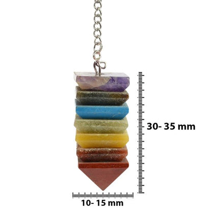 7 Chakra Crystal Pyramid Dowser - Pendulum