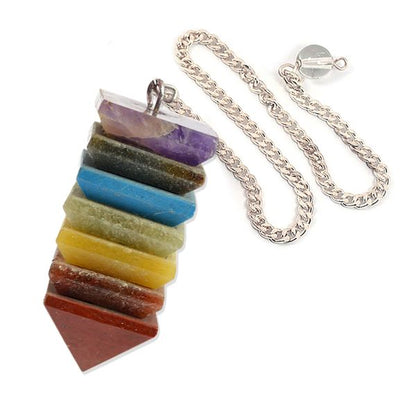 7 Chakra Crystal Pyramid Dowser - Pendulum